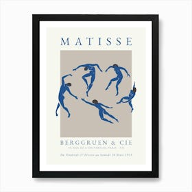 Abstract Dancing Blue Matisse Print Art Print