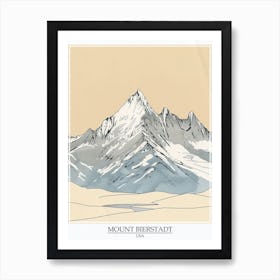 Mount Bierstadt Usa Color Line Drawing 8 Poster Art Print