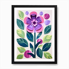 Cut Out Style Flower Art Lilac 1 Art Print