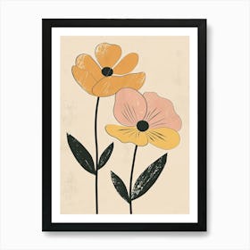 Quebec City Flower Market Boho Minimalist Style Art Print