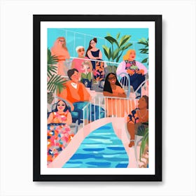 Body Positivity Hockney Style Pool 3 Art Print