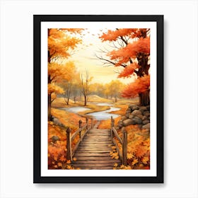 Cute Autumn Fall Scene 42 Art Print