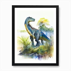 Saurophaganax Watercolour Dinosaur Art Print