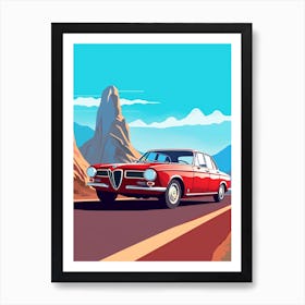 A Alfa Romeo Giulia In The The Great Alpine Road Australia 2 Art Print