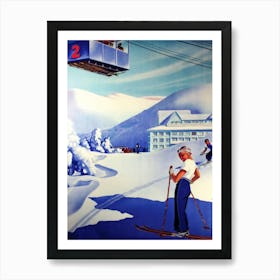 Travel Ski Poster, Czechoslovakia Art Print