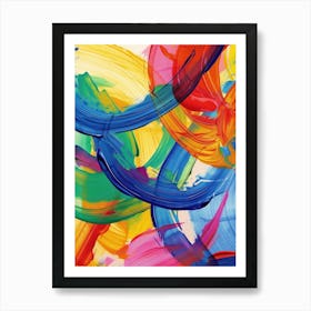Rainbow Paint Brush Strokes 2 Art Print
