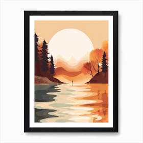 Autumn , Fall, Landscape, Inspired By National Park in the USA, Lake, Great Lakes, Boho, Beach, Minimalist Canvas Print, Travel Poster, Autumn Decor, Fall Decor 15 Art Print