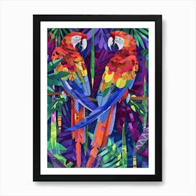 Parrots In The Jungle Art Print