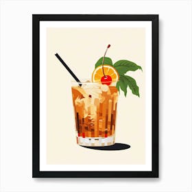 Illustration Mai Tai Floral Infusion Cocktail 6 Art Print