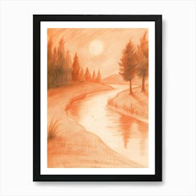 Sunset By The River 5 Art Print