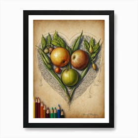 Heart Of Fruit Art Print