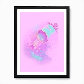 Telescope Gouache Space Art Print