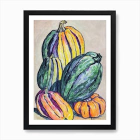 Delicata Squash 2 Fauvist vegetable Art Print