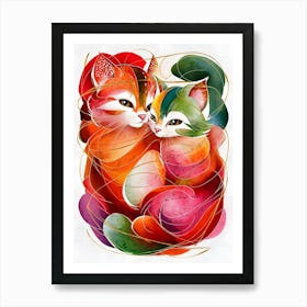 A Stunning Abstract Watercolor Painting Captures Art Print