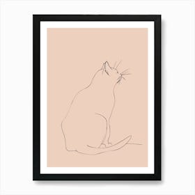 Cat Portrait - Boho, Line Art 7 Art Print