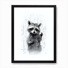 Raccoon In The Shower 1 Art Print