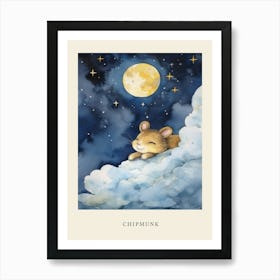 Baby Chipmunk 4 Sleeping In The Clouds Nursery Poster Art Print