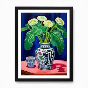 Flowers In A Vase Still Life Painting Cineraria 2 Art Print