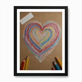 Heart With Colored Pencils 6 Art Print