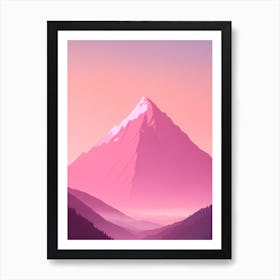 Misty Mountains Vertical Background In Pink Tone 60 Art Print