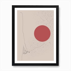 Fume Red Abstract Line Poster