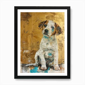 Puppy Dog Gold Effect Collage 2 Art Print