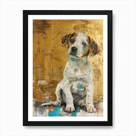 Puppy Dog Gold Effect Collage 2 Poster