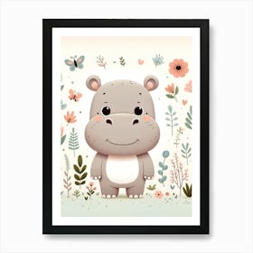 Cute Hippo Art Print