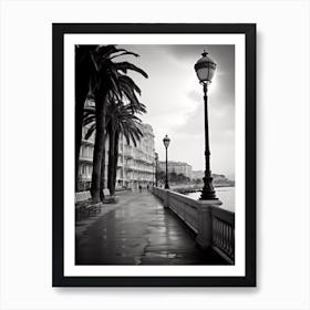 Nice, France, Mediterranean Black And White Photography Analogue 7 Art Print