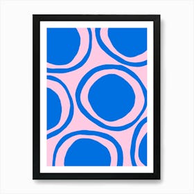 Circles In Blue And Pink 1 Art Print