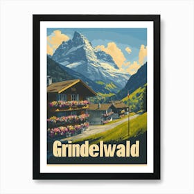 Aihrgdesign A Retro Travel Poster For Grindelwald Featuring A 3887fa3d 9feb 4a51 Bcc3 9d9bd39cfa4c 0 Art Print