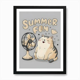 Summer Fun Cat Art Print