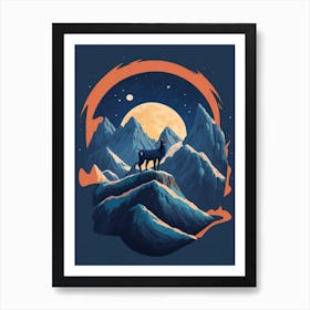 Wolf In The Mountains Art Print