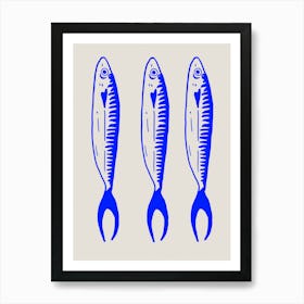 Blue Sardines Art Print