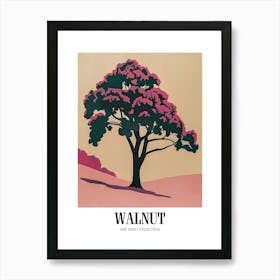 Walnut Tree Colourful Illustration 4 Poster Art Print