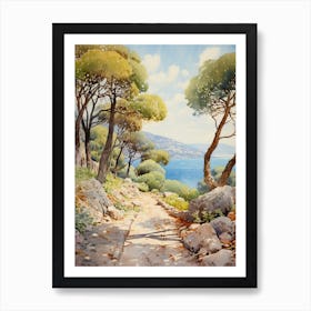 Dubrovnik Arboretum Croatia Watercolour 2  Art Print