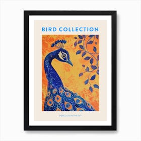 Peacock Mustard Sunset With Ivy 1 Poster Art Print