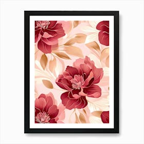 Floral Seamless Pattern 16 Art Print