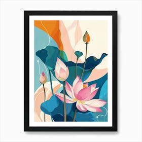 Lotus Flower Painting 1 Art Print