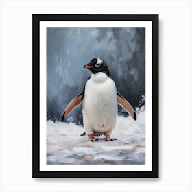 Adlie Penguin Cuverville Island Oil Painting 4 Art Print