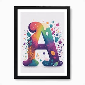 Colorful Letter A Illustration 98 Art Print