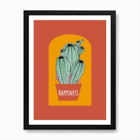 Happiness Cactus Art Print
