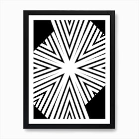 Monochrome Abstract Geometric Pattern Art Print