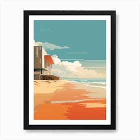 Art Holkham Bay Beach Norfolk Mediterranean Style Illustration 1 Art Print