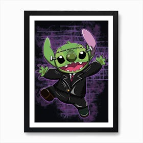 Ohana Frankenstein - Stitch Halloween Art Print