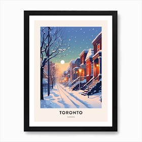 Winter Night  Travel Poster Toronto Canada 3 Art Print