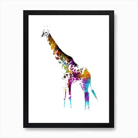 A Nice Giraffe Art Illustration In A Painting Style 03 Art Print