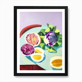 Red Cabbage 2 Tablescape vegetable Art Print