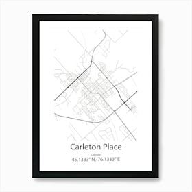 Carleton Place,Canada Minimalist Map Art Print