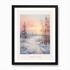 Dreamy Winter Painting Poster Rovaniemi Finland 4 Art Print
